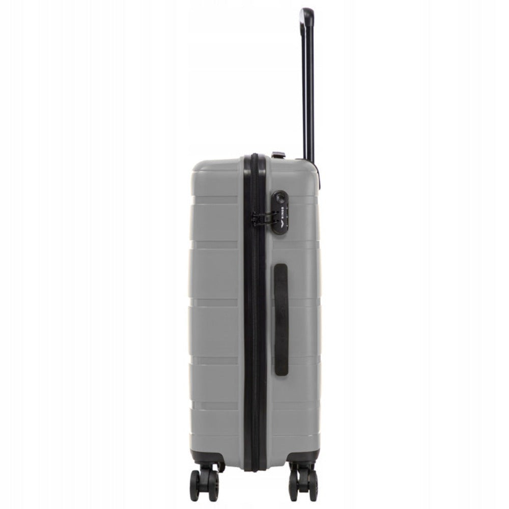 Maleta de Cabina de 20", Dura, Aproximadamente 55 X 40 X 20 Cm / Color Gris / Equipaje de Mano RESISTENTE AL DAÑO, Toma de Mano Telescópica / 4 Ruedas Dobles de 360° / Cerradura con Código / Asas Laterales y Superiores HAWFINCH