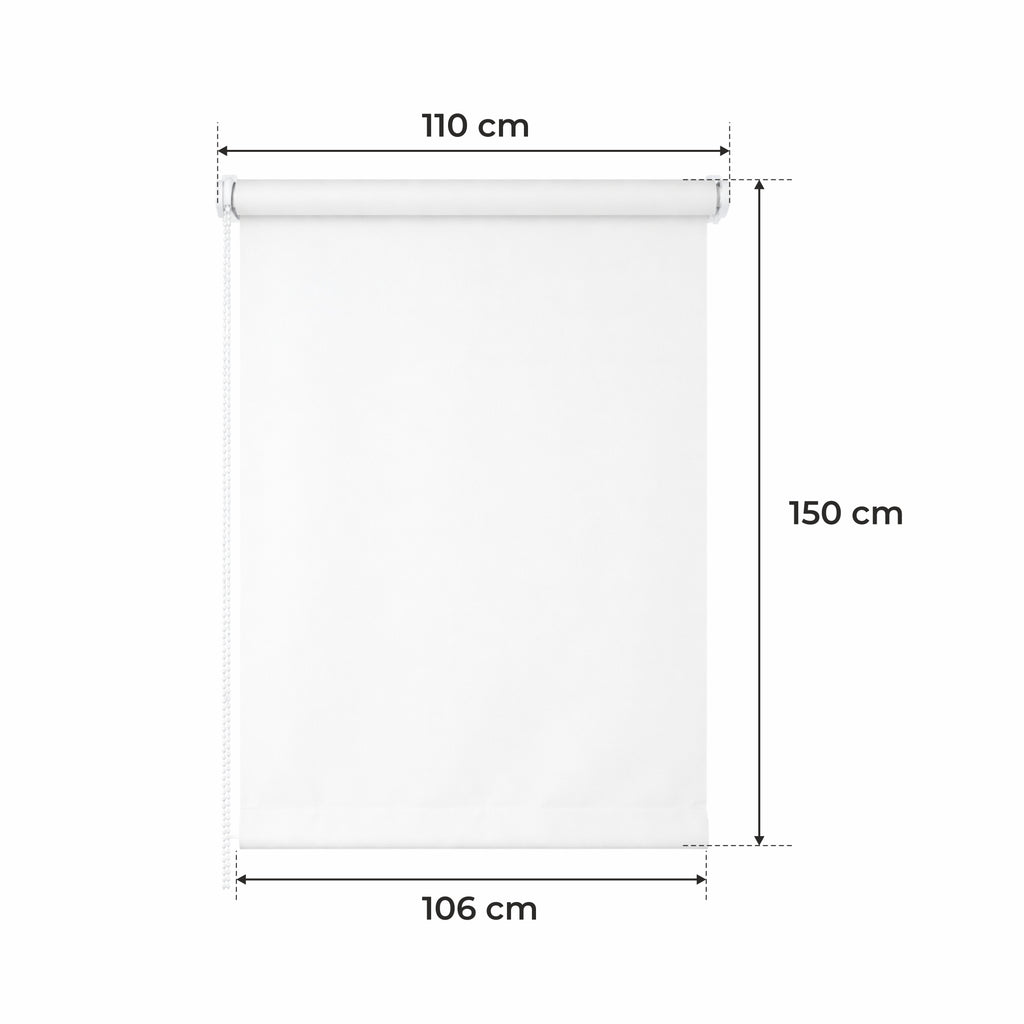 Persiana Enrollable para Ventana • BLANCA • 32 Tamaños • BOJANEK MINI ROLLER BLIND • Soportes Ajustables • Instalación sin Taladro en la Ventana • Persiana Enrollable con Mecanismo de Cadena • Cubierta de Ventana Protectora contra el Sol • Ideal para Saló