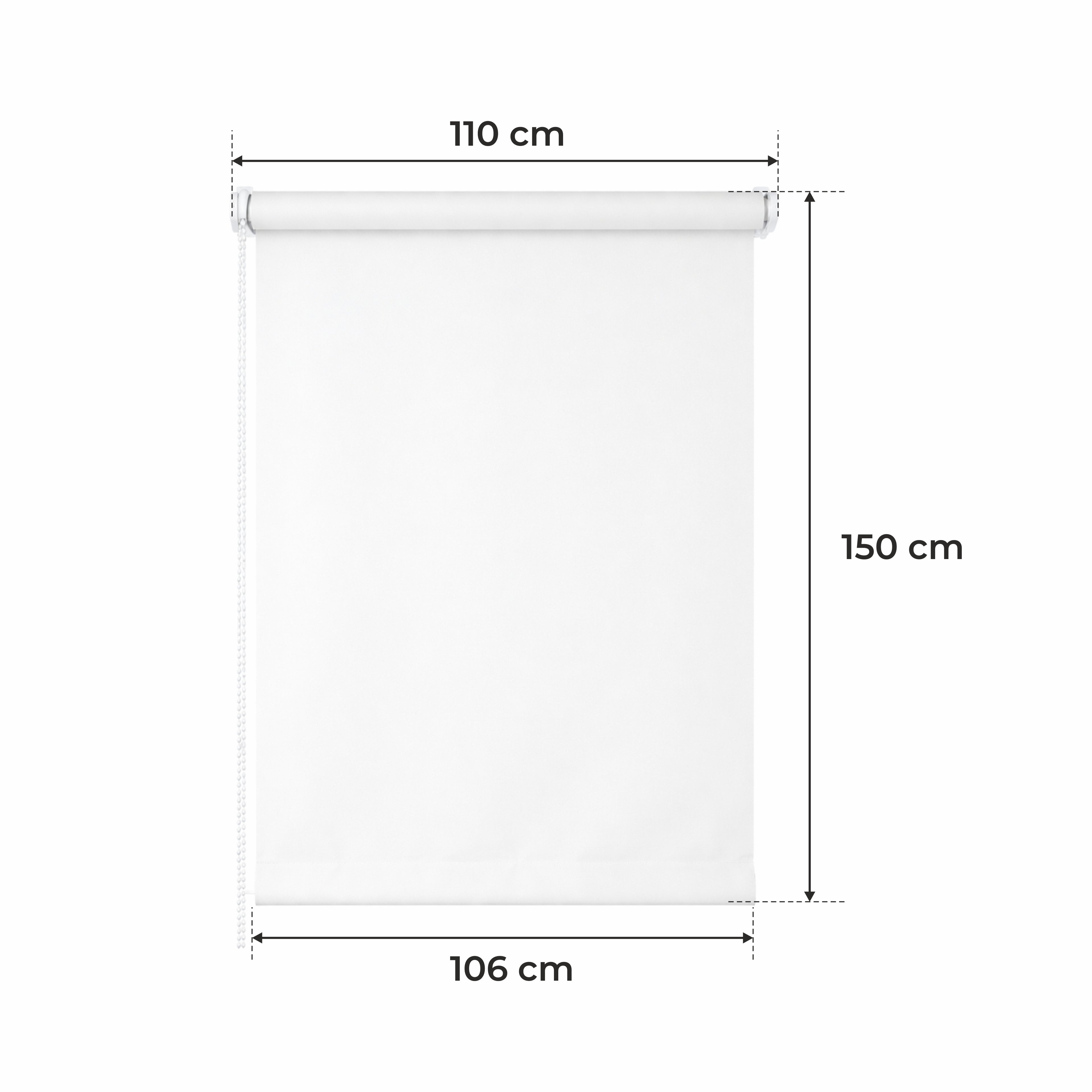 Persiana Enrollable para Ventana • BLANCA • 32 Tamaños • BOJANEK MINI ROLLER BLIND • Soportes Ajustables • Instalación sin Taladro en la Ventana • Persiana Enrollable con Mecanismo de Cadena • Cubierta de Ventana Protectora contra el Sol • Ideal para Saló