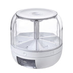 1pc Caja de almacenamiento de granos giratoria, Contenedor giratorio de gran capacidad para almacenar arroz y granos, Contenedor para almacenar granos enteros, Dispensación de un toque para granos pequeños