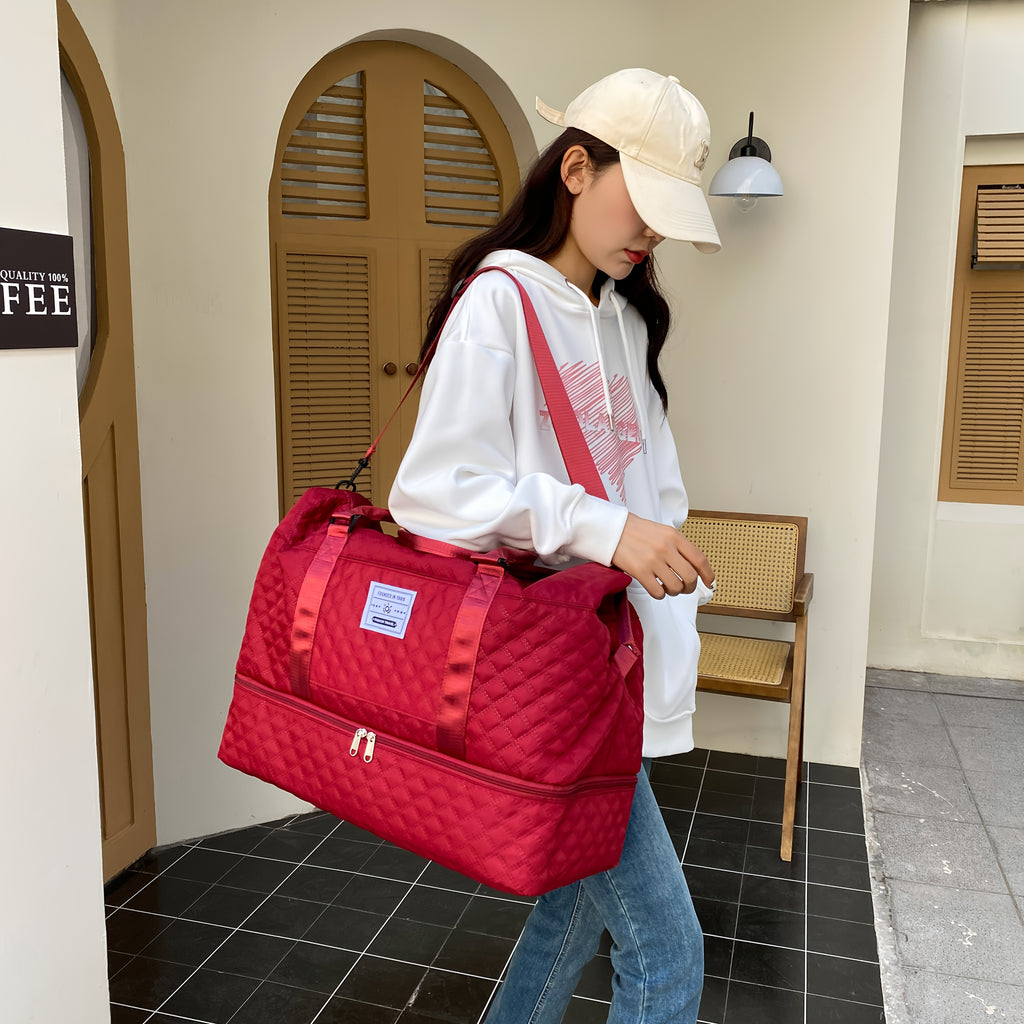 Juego de 2 bolsas de almacenamiento para equipaje, ligeras y plegables, expandibles, bolsa de viaje portátil para fin de semana y pernoctación, bolsa de fin de semana, bolsa de hospital, bolso tote para mujer para viajes de negocios, viajes, deportes, sen