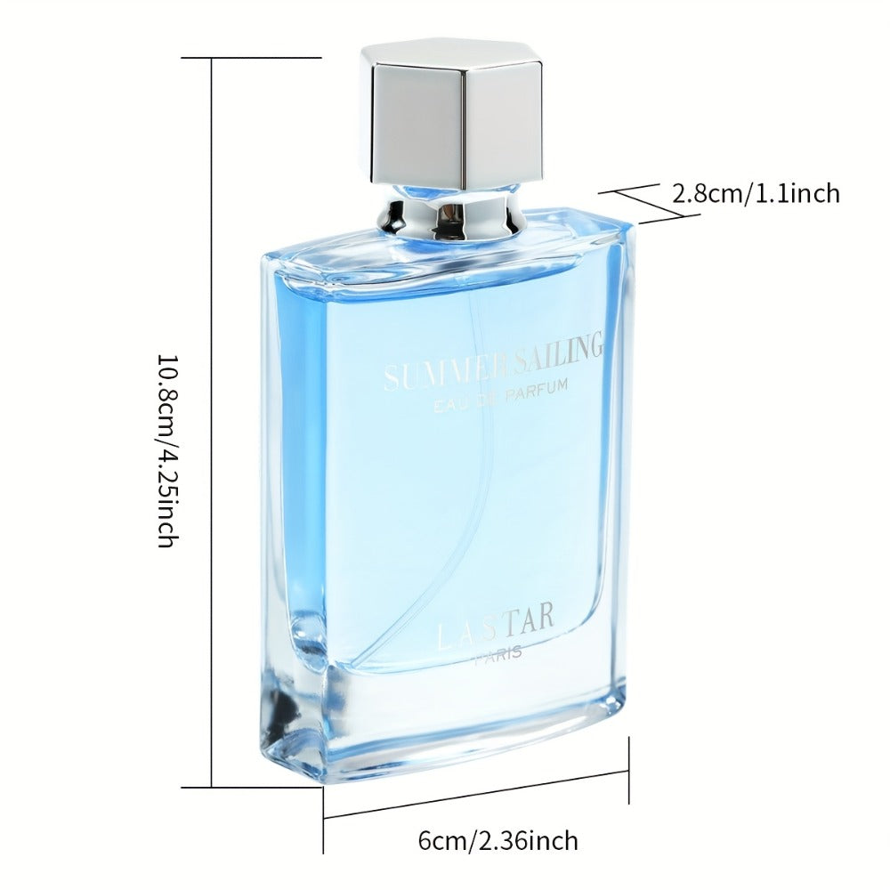 Perfume LASTAR de 50 ml para mujer y hombre - Aroma acuático a agua de mar con madera de cedro, pachulí y cítricos, fragancia de larga duración de 4 a 6 horas, empaque en caja de regalo, Eau de Toilette para uso diario, citas y desplazamientos, regalos