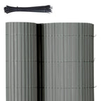 Sekey PVC Jardinera Reforzada, Pantalla de Privacidad Duradera para Balcón Terraza, Valla de Madera Plástica Resistente a la Intemperie con Bridas, Protección contra el Viento Exterior Resistente a los Rayos UV