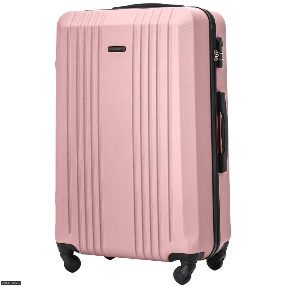 Maleta Rígida Grande XL, Aprox. 75X47X27 Cm O 66X42X24 Cm O Maleta de Cabina 56X38X22 Cm O 55X38X20 Cm / 18" 20" 24" 28" / ABS+, Asa Telescópica Ajustable, 4 Ruedas de 360°, Cerradura con Código, Equipaje de Mano en Colores Oro Rosa / Champán / Amarillo /