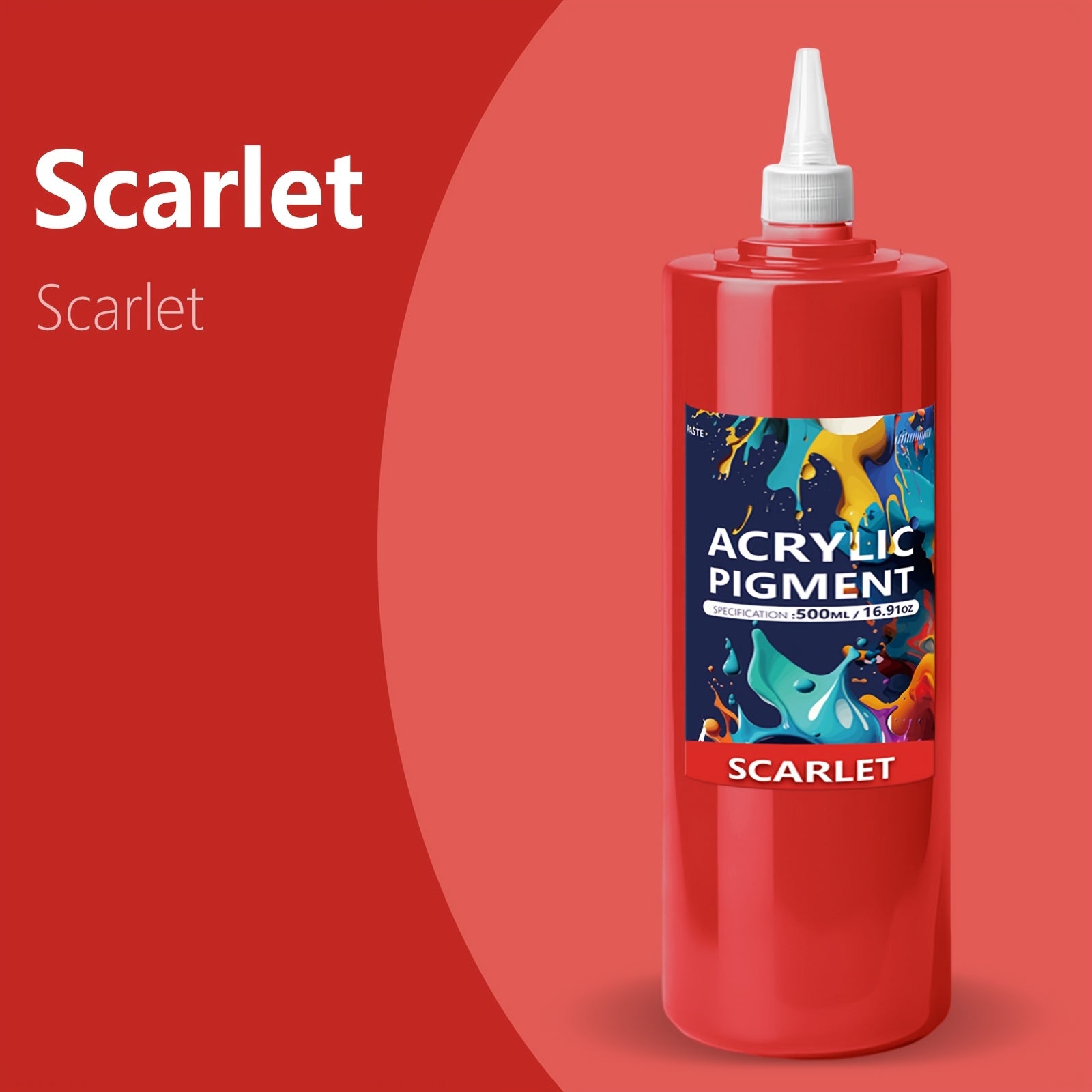 Set de Pintura Acrílica de 12 Colores | Botella con Boquilla de 500ml/16.91oz, Pintura Acrílica para Madera, Ropa, Cerámica, Tela | Pintura Profesional Hecha a Mano, Suministros para Pintura de Madera y Lienzo para Artistas, Adecuado para Aficionados a la