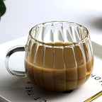 Almacén local, juego de 4/6 tazas de vidrio de borosilicato con asas en forma de calabaza, aptas para té, café, desayuno de avena, leche, zumo, bebidas frías, etc. Ligeras y duraderas, resistentes al frío y al calor.