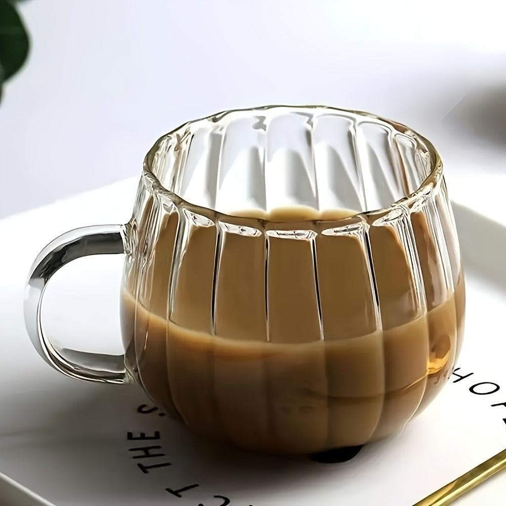 Almacén local, juego de 4/6 tazas de vidrio de borosilicato con asas en forma de calabaza, aptas para té, café, desayuno de avena, leche, zumo, bebidas frías, etc. Ligeras y duraderas, resistentes al frío y al calor.