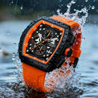 Relojes de pulsera para hombre H, movimiento de cuarzo de alta precisión, correa de silicona, resistente al agua, calendario, diseño multifuncional, relojes de vestir para hombre