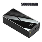 Batería Externa Portátil de 50000mAh con Pantalla LED Inteligente, Linterna, Reserva de Energía de Emergencia para Exteriores, Batería Externa de Gran Capacidad, Carga Rápida Bidireccional, Puede Cargar Múltiples Dispositivos al Mismo Tiempo, Luz para Cam