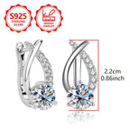 Aros de aro clásicos de moda para mujer PM:A25 de plata de ley 925, simples y elegantes, con incrustaciones de circonita sintética brillante. Exquisitos aretes de mujer, perfectos para salidas diarias y un regalo conmemorativo ideal de festividades para t