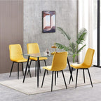 Sillas de comedor MCC Direct en conjunto de 4 piezas Hechas de terciopelo, patas de metal, sillas Lexi, sillas de diseño