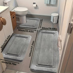 Juego de 3 alfombras antideslizantes para baño, tapete de baño grueso súper absorbente, almohadilla suave de secado rápido, con tapete de inodoro en forma de U, tapete para piso de baño, tapete de ducha, bañera, habitación de ducha, suministros de baño, d