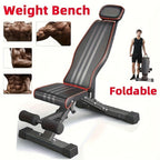Banco de Pesas Ajustable, Banco de Entrenamiento Plegable con Capacidad de 299.37 KG, Soporte Extendido para Cabeza, Cuello y Columna, Banco Inclinado, Declinado y Plano para Entrenamiento de Fuerza en Gimnasio en Casa