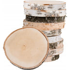 Lámina de Madera de Abedul 17–20 cm con Corteza Natural Redonda | Cortada a Mano, Cruda, Pulida, Producción de Poli | Perfecta para Decoraciones DIY, Adornos, Portavelas, Decoupage, Pirograbado, Transferencia de Fotos, Bodas Boho | Estructura de Veta Únic
