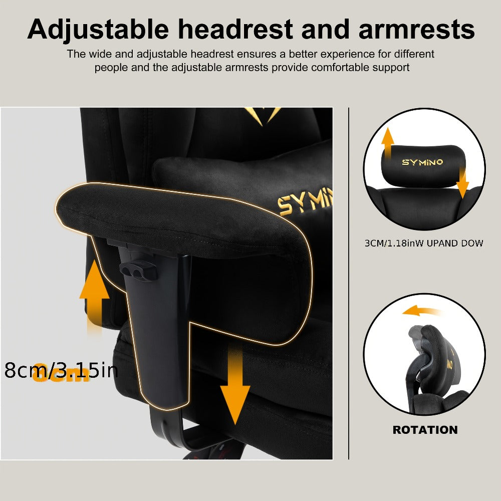 Sillón Sofá para Juegos, Silla de Gamer, Sillón Sofá Ergonómico con Piel Sintética de Pelo Largo
