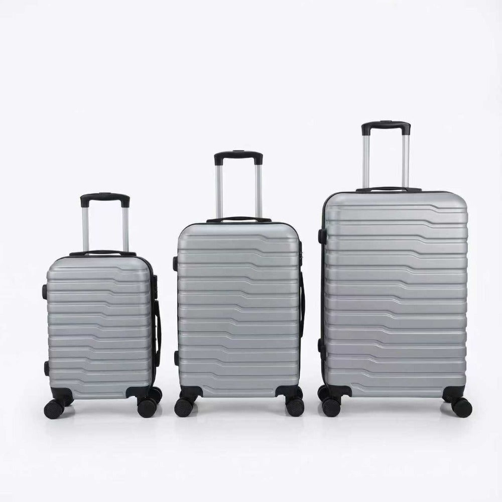 Juego de 3 Maletas Tamaños 18" (51X33X20cm), 22" (61x41x25cm), 26" (71x46x31cm) Medidas con ruedas incluidas, con Cerradura Numérica Maleta Cabina Trolley con Carcasa ABS Ligera, Asa Telescópica de Aluminio y 4 Ruedas Giratorias 360°