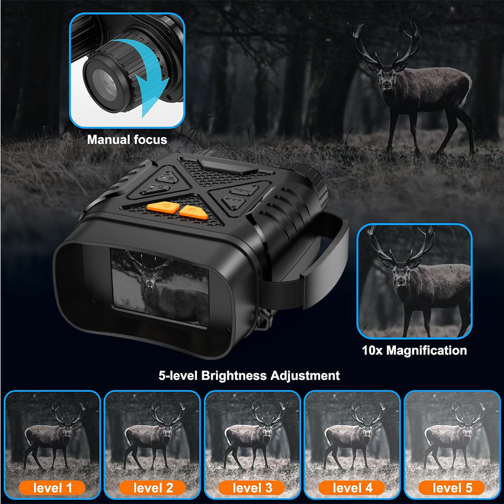 Gafas de visión nocturna para adultos, binoculares 1080P con cámara, gafas infrarrojas para cazador, dispositivos tecnológicos geniales para acampada/náutica, regalo de electrónica digital, regalos de caza para hombre/papá/esposo