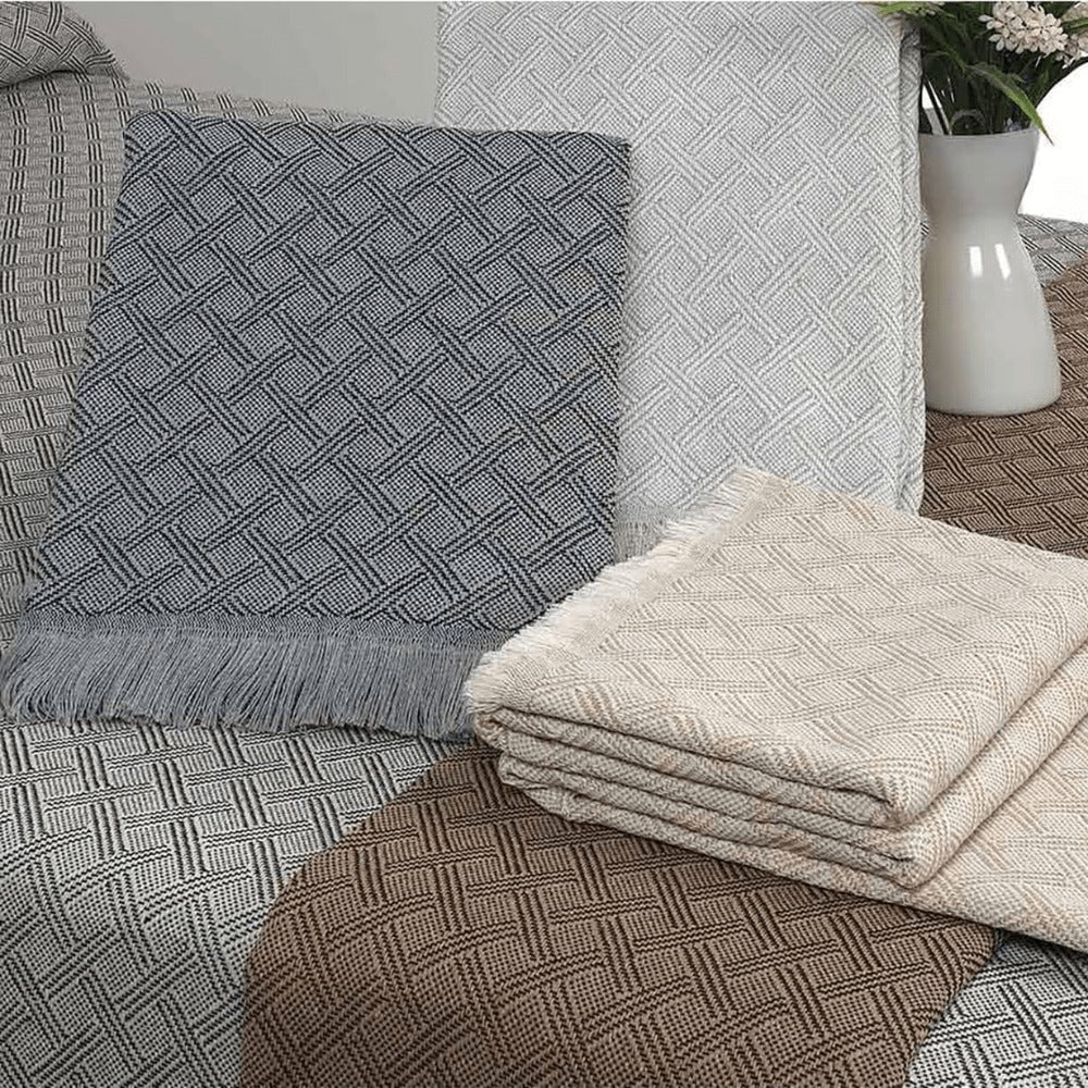 Fular multiusos con tejido Jacquard, resistente y fácil de limpiar, disponible en varios colores y tamaños, ideal para sofá, cama o picnic.
