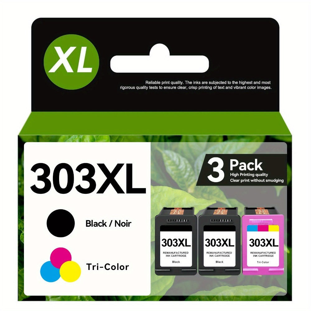 Cartuchos de tinta 303XL para HP 303Xl de alto rendimiento, compatibles con HP 7220e 7224e 7920e 7924e Envy Photo 6220 6230 6232 6234 7130 7234 7830 Tango X, Negro y Tricolor, Multipack