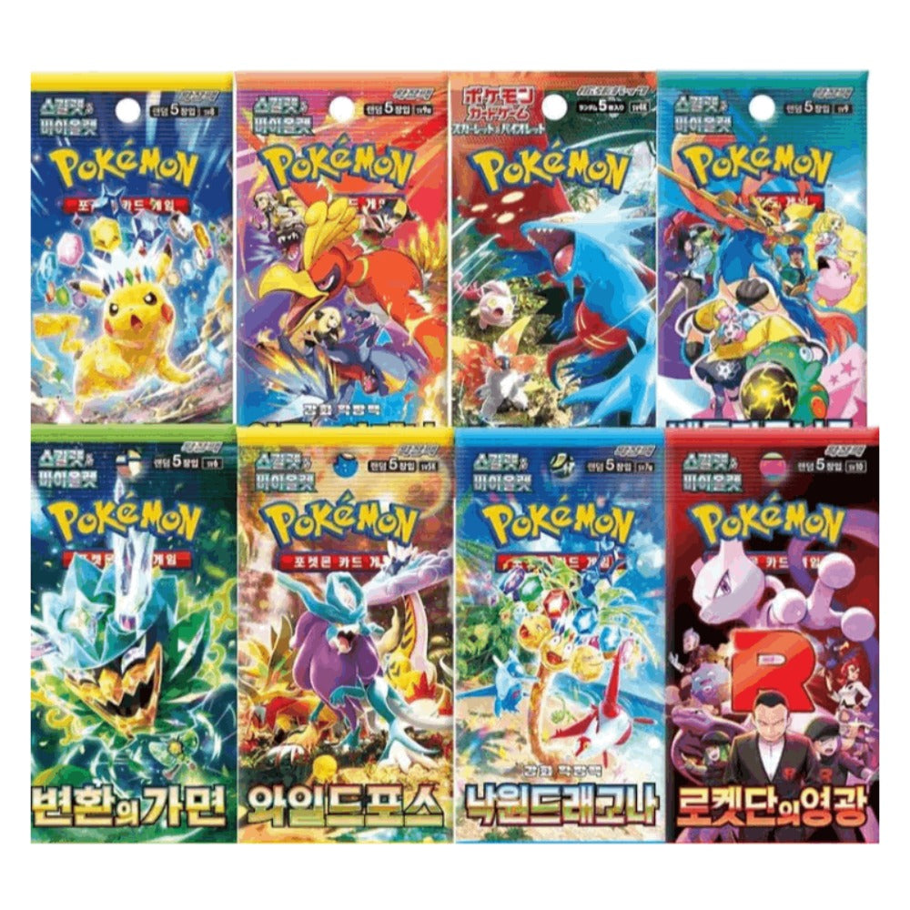 Paquete de 2 Booster Packs de Pokémon – Versión Coreana | Booster Packs Originales de TCG | Cartas de Pokémon Coreanas