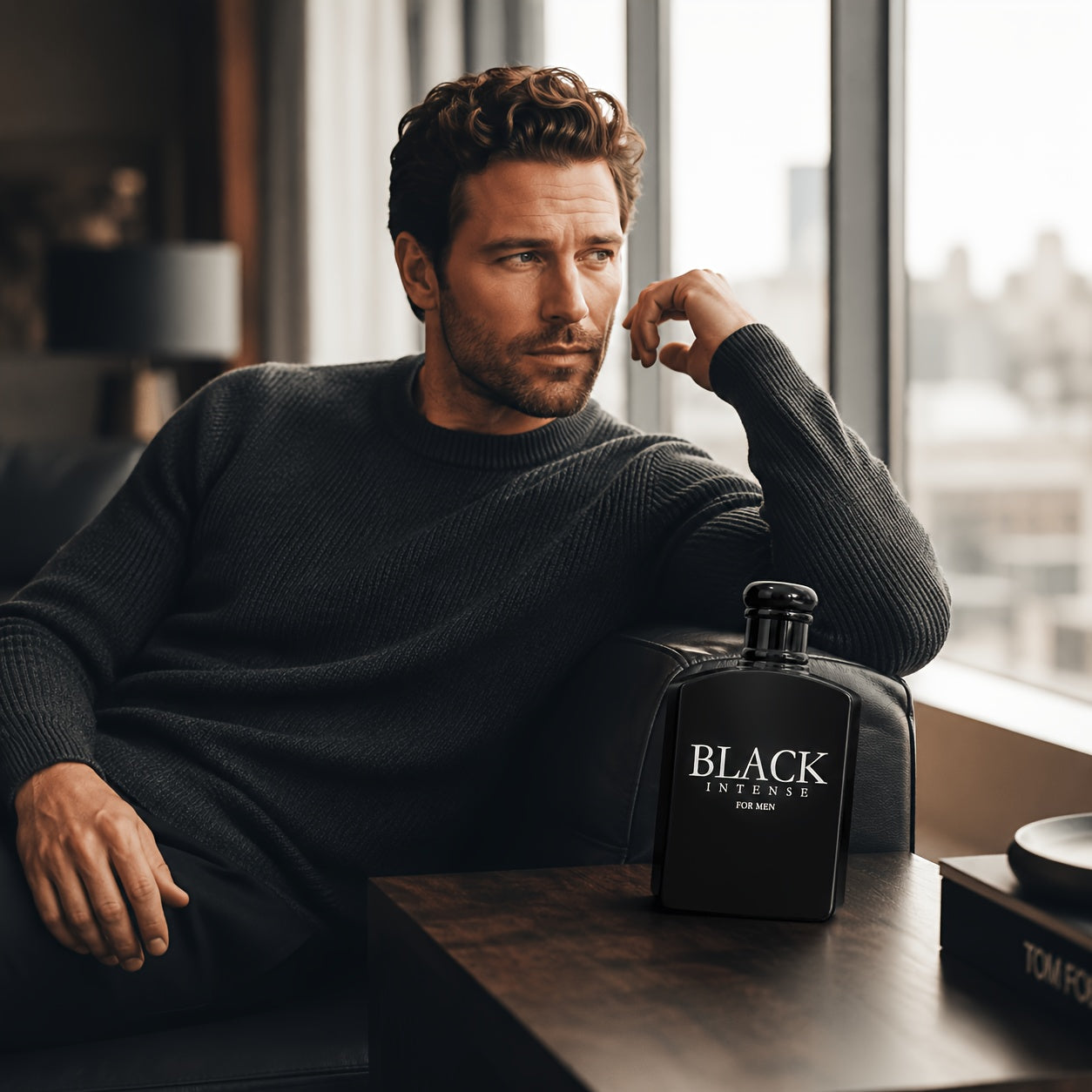 Perfume para hombre 100 ml, Black Intense Eau de Parfum, fragancia fresca cítrica y amaderada con limón, bergamota, vainilla y sándalo para hombre