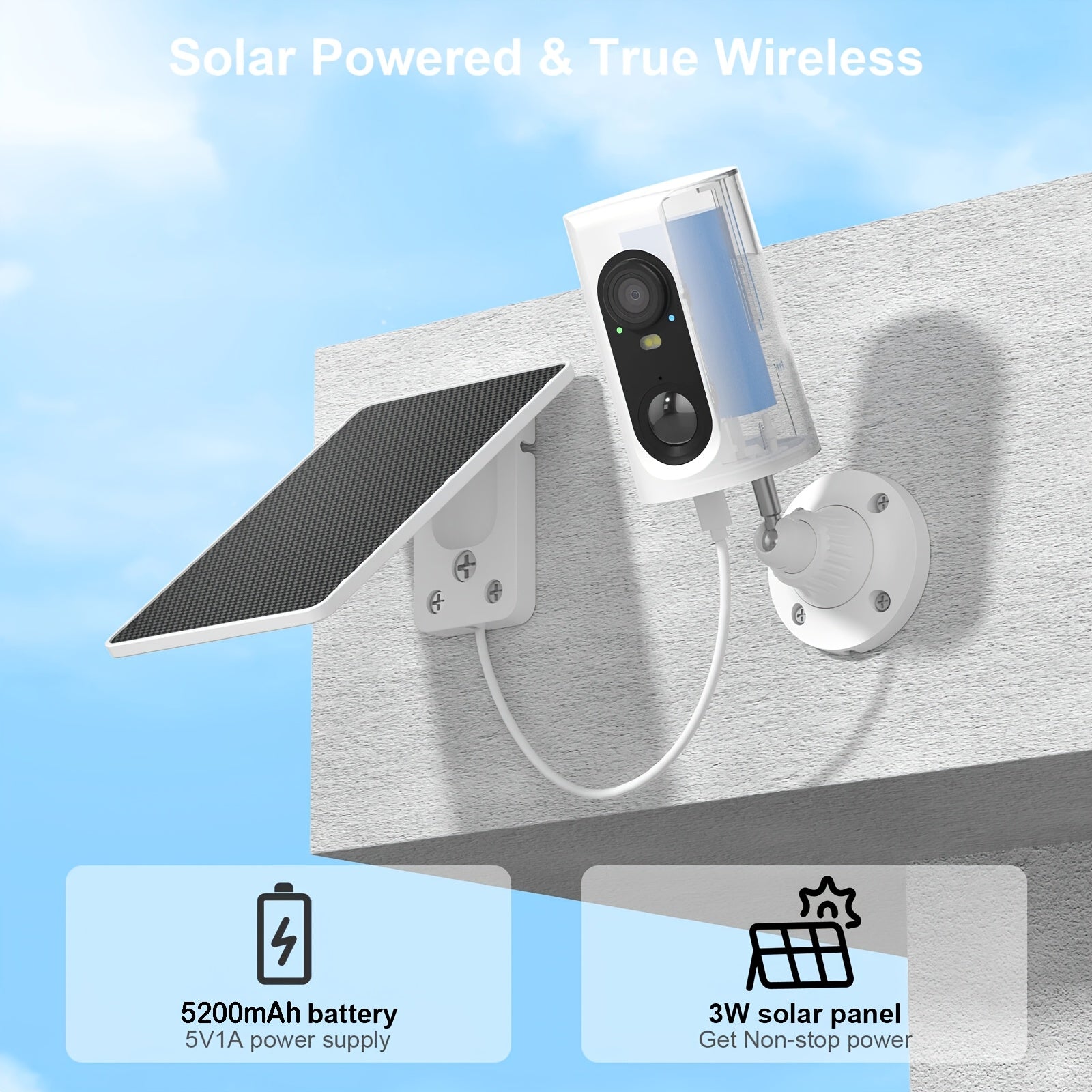 1/2 piezas, Cámara solar de baja potencia para exteriores 4G, 100% inalámbrica con energía solar, Cámara de seguridad para el hogar, Visión nocturna de 3MP, Seguimiento de movimiento, Detección PIR, Voz bidireccional, SIM y tarjetas SD incorporadas (no re