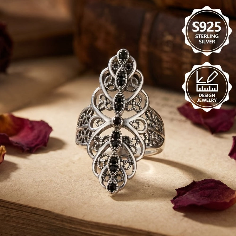 Anillo de moda exquisito para mujer PM:A25 de plata de ley 925, elegante y con estilo, con incrustaciones de circonita sintética, un anillo de joyería de alto valor para mujer, adecuado para viajes de vacaciones y uso diario, el regalo conmemorativo perfe