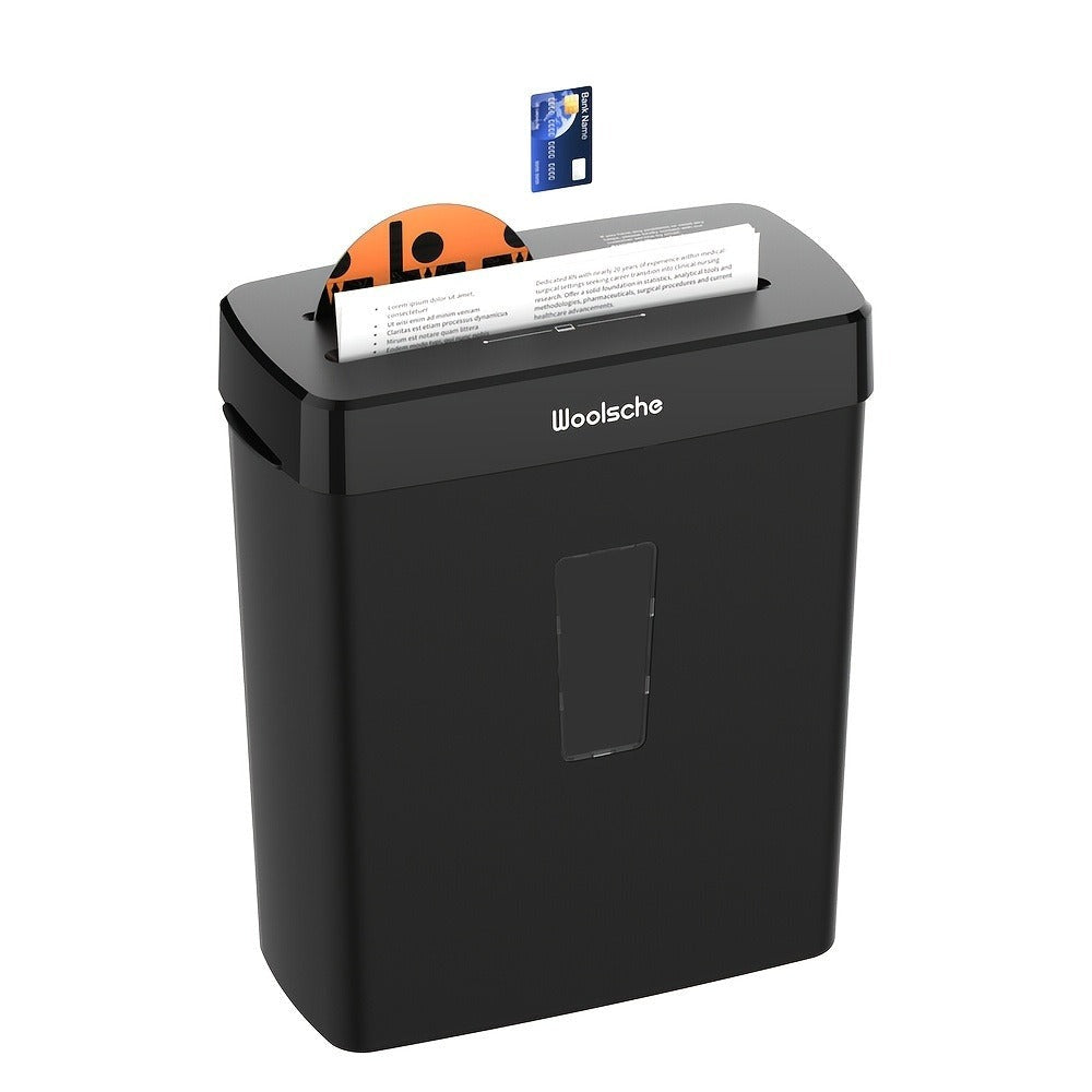 Destroyedor de Archivos Automático de 10 Hojas con Corte en Cruz - Seguridad P-4 para Documentos Confidenciales y CDs | Contenedor Anti-Atascos de 12.98 L | Compacto para Oficina en Casa y Espacios Pequeños | Marca: WOOLSCHE