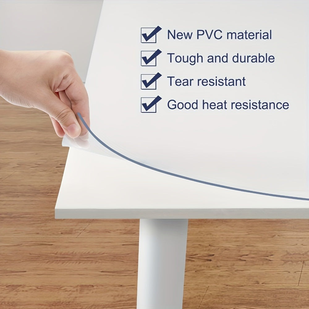 1pc Mantel de PVC Alta Calidad, 2mm Transparente Resistente al Calor Lavable para Mesa Rectangular, Cocina y Exteriores - Duradero y Fácil de Limpiar, Cubierta Moderna para Mesa de Comedor
