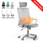 RELAXTY Silla de Oficina Ergonómica – Ajustable y Reclinable con Reposacabezas, Soporte Lumbar, Malla Transpirable y Ruedas 360° | Soporta Hasta 100 kg