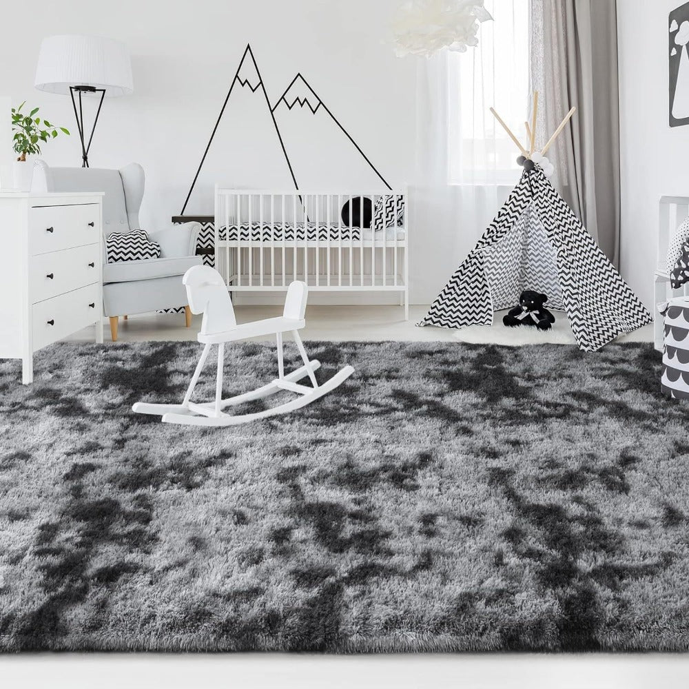 1pc alfombra de felpa suave, alfombra antideslizante, alfombra para cabecera, tapete tie dye para sala, decoración del hogar, colchoneta para mascotas, alfombra para dormitorio o sala, ideal para decoración navideña y Halloween