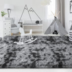 1pc alfombra de felpa suave, alfombra antideslizante, alfombra para cabecera, tapete tie dye para sala, decoración del hogar, colchoneta para mascotas, alfombra para dormitorio o sala, ideal para decoración navideña y Halloween