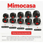 Mancuernas Ajustables de 30 kg, Juego de Pesas con Barra Libremente Combinable con Barras ConexióN, Pesos Fitness para Hombres/Mujeres.