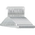 HOME PRO - Juego de 100 perchas de metal cromado ahorradoras de espacio - 40Cm con correas ranuradas y barra para pantalones - Ganchos anti-deslizantes para ropa y armario