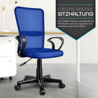 Silla de Oficina TRESKO® con Reposabrazos, Altura Ajustable Continua | Silla Giratoria de Malla Transpirable | Silla de Escritorio con Ruedas de Plástico Ligeras, Superficie Acolchada, Ajuste Ergonómico | Silla de Ordenador Ideal para Oficina en Casa, Hab