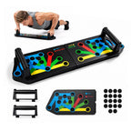 Tabla de flexiones multifuncional plegable，Entrenador de flexiones multifuncional plegable y portátil con asas antideslizantes y 2 bandas de resistencia. Diseño antideslizante, desmontable y fácil de guardar.barra de empuje para gimnasio en casa, manija d