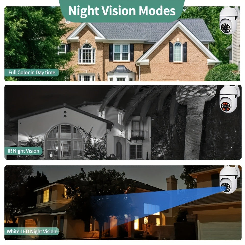 Cámaras de Vigilancia Exterior 3pcs 1080P FHD para Black Friday: 355° PTZ Pan-Tilt, Visión Nocturna en Todo Color, Comunicación Bidireccional y Más, Perfectas para Seguridad en Hogares/Pequeños Negocios (Propietarios)