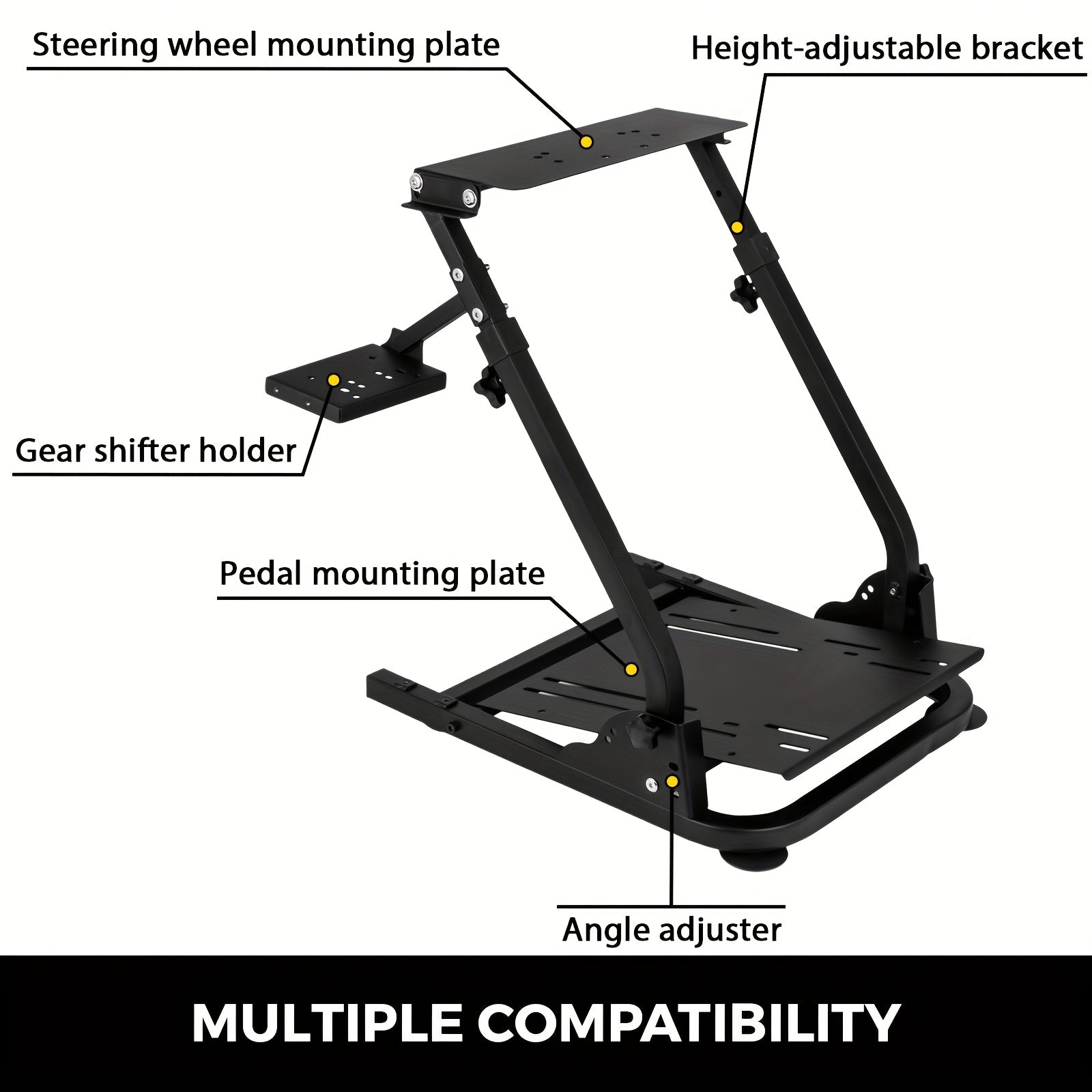 Soportes para volante de carreras | Soporte Plegable para Volante de Carreras, Estructura Triangular de Simulador de Volante para Logitech G29