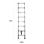 Escalera Telescópica de Acero Galvanizado Extensible y Plegable 2 a 4,4 Metros | Altura Ajustable por Peldaños con Cierre de Seguridad | Certificada EN131 para Uso Profesional y Doméstico | Base Antideslizante con Pies de Goma | Ideal para Reformas, Jardí