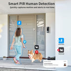 Timbre sin varillas para seguridad del hogar, cámara de seguridad con visión nocturna, 960P HD, detección de movimiento PIR, batería recargable de 2600mAh - Fácil de montar y controlado por aplicación, cámara de seguridad inalámbrica para el hogar, timbre