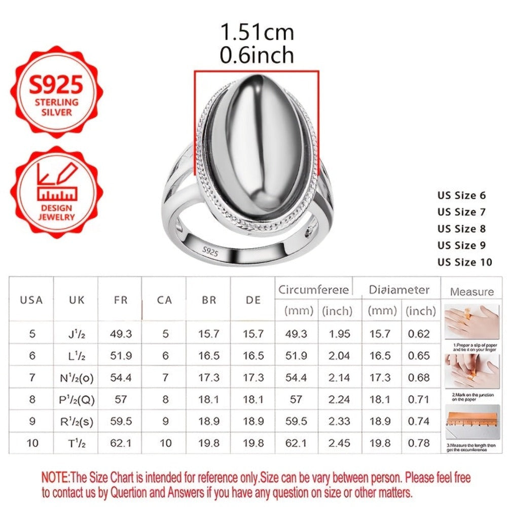 Un anillo terahertz para mujer, elegante, fácil y sofisticado, con un montaje de plata 925, ideal para uso diario y ocasiones especiales. Incluye una caja de regalo.