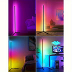 Lámpara de pie de esquina de 1/2 piezas, lámpara de pie LED de cambio de color, ajustable de 56 pulgadas (aprox. 142 cm) con sincronización de música, lámpara de esquina de iluminación ambiental moderna, con control remoto y por APP, modo creativo DIY y t