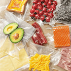200 Bolsas para Sellador al Vacío | Patrón de Malla, Resistentes a la Humedad y a los Insectos, Mantienen Frutas, Verduras y Bistecs Frescos Más Tiempo, Compatibles con Todos los Selladores al Vacío, Material Plástico, Almacenamiento de Cocina, Navidad, A