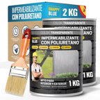 [Brocha de Regalo] Impermeabilizante Transparente con Poliuretano, Sellador Impermeable Fugas Agua, Revestimiento Impermeable Definitivo, Hidrofugante Invisible para Techos, Terrazas y Exteriores