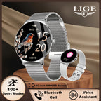 LIGE Smartwatches Diseñados para Mujer con Pantalla Táctil AMOLED de 1.43 Pulgadas, Capaces de Hacer y Recibir Llamadas, un Smartwatch Fitness con Más de 100 Modos Deportivos, un Podómetro, Notificaciones de Mensajes de Texto, Control de Música y Cámara