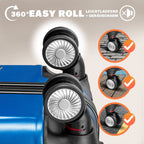 MONZANA® Juego de Maletas de 3 Piezas con Candado TSA, Maletas Rígidas en Tallas M-L-XL, Asas de Gel, 4 Ruedas Gemelas, Pies de Soporte, Maleta de Viaje con Ruedas – Negro, Azul o Champagne