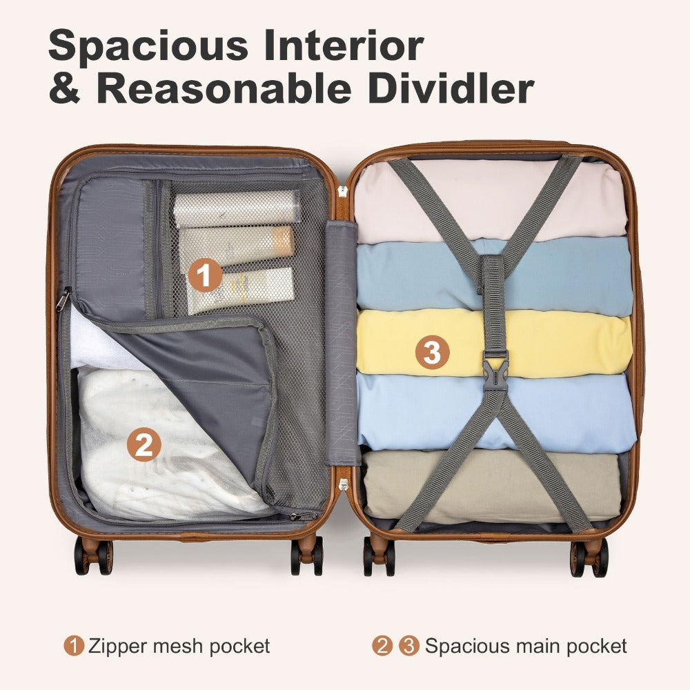 Juego de 2 maletas de 24/28 pulgadas, azul, elegante para camping, ABS+PC, carcasa rígida de lunares con candado TSA, regalo de regreso a clases y festivos
