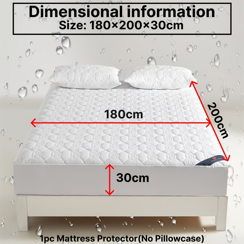 1 Protector de colchón impermeable cómodo, sábana ajustable impermeable suave y transpirable con tecnología Soundwave, funda de colchón de color sólido sin ruido, adecuada para apartamentos, dormitorios, hoteles, habitaciones de invitados y residencias de