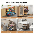 2 Paquetes de Cajones Extensibles para Gabinetes de Cocina, Juego de 2 Estantes Deslizantes de Almacenamiento, Cestas Extraíbles para Fregadero Sin Taladro, Estantes de Gabinete de Fácil Acceso, Adecuados para Baños y Lavanderías, Organizador de Almacenam