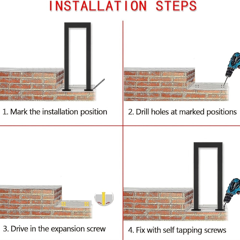 Barandilla metálica para escalera 110cm | Interior exterior balcón y pasillo